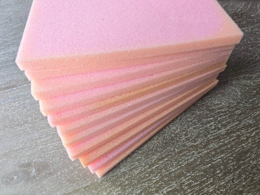 (10-Pack) Anti-Static Foam Block 6″ x 9″ x 0.5″ inch Thick Pink Polyethylene