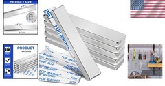 6 Neodymium Magnet Strips – Adhesive Backing, 60x10x3mm, 18 lbs Pull