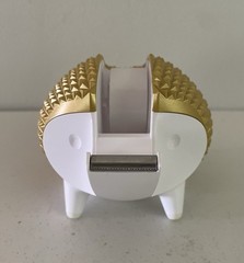 Scotch Hedgehog Tape Dispenser Gold Geometric 3M Fun Novelty Desk Top Modern