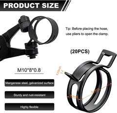 3/8 ID Spring Band Type Clamps Manganese Steel Fuel Line Pipe 20PCS 10mm