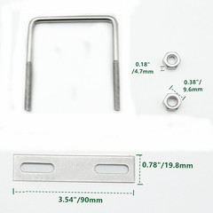 Stainless Steel Square U Bolt Clamp, Square Tube Clamps with Nut and Plate for B