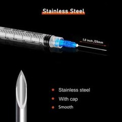 50 Pack 3ml/cc Disposable Luer Lock Lab Syringes with 23Ga 1.0 Inch , Individual