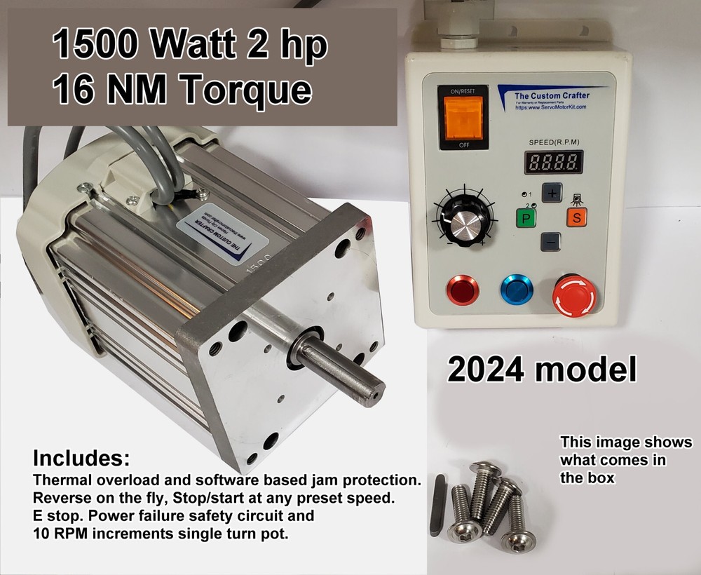 1500W Servo Motor 2 HP 1,500 Watt Variable Speed Reverse on the fly Controller