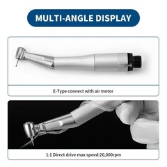 Dental Low Speed 1:1 Direct Drive Contra Angle Push Button Handpiece E-Type