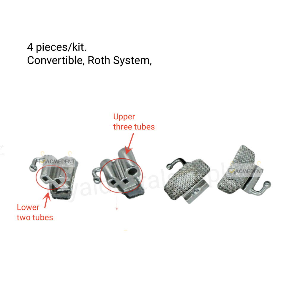 Dental Orthodontic Buccal Tubes 1st Molar Tubes Roth 022 Slot U3/L2 Convertible