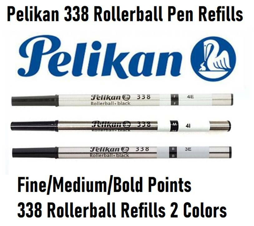 Pelikan 338 Rollerball Pen Refill, Choose Point Size & Ink Color