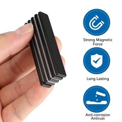 Neodymium Magnets Bar Black 12 Pack Strong Waterproof Heavy Duty Magnetic Strips