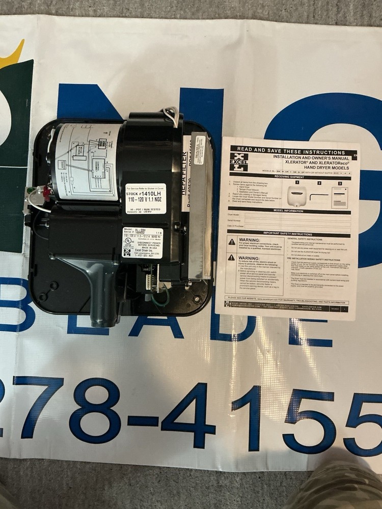 XLERATOR XL-SBVH 1.1N HV MOTOR ASSY 208-277v HAND DRYER EXCEL XL-SB HEPA FILTER