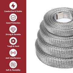 Braided Cable Sleeve Wire Shield Ground Straps EMI/RFI Protect Lot