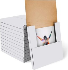 100 Packs White Vinyl Record LP Shipping Mailer Boxes Album Paper Box 12.5×12.5″