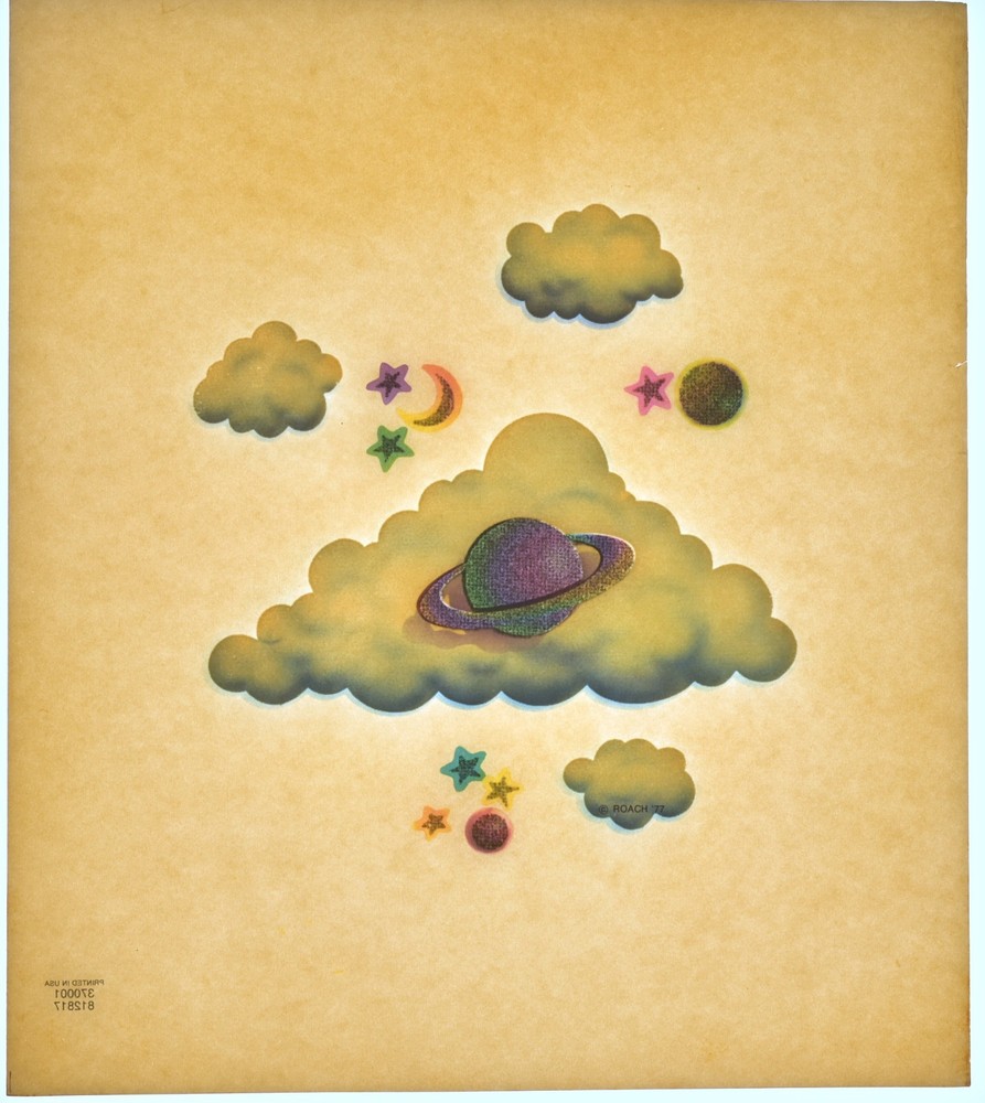 Original VINTAGE 1970s Heat Transfer | Clouds, Stars, Planets