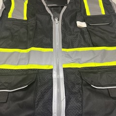 Kishigo Safety Vest,Zipper,Black,L Gravel Gear HV