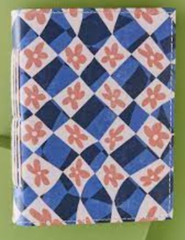 Wavy Daisy Checker Leather Journal With Pen