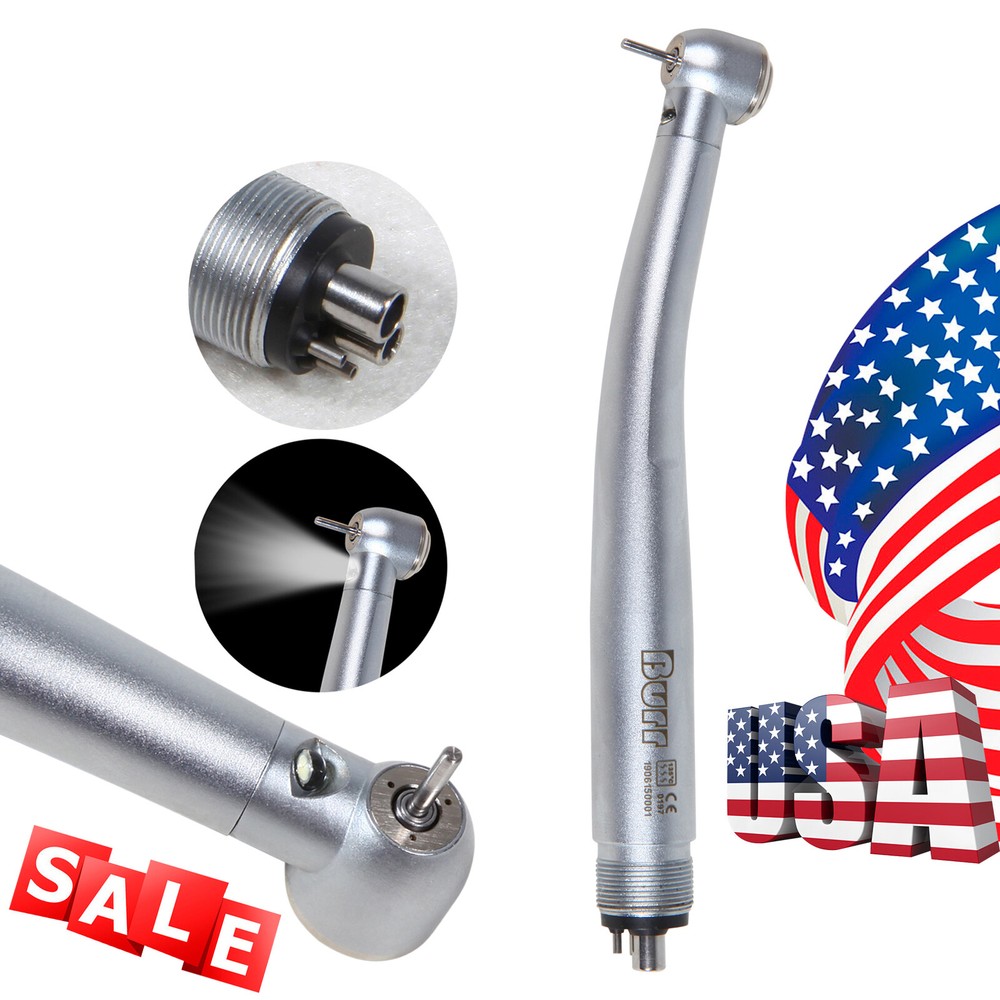 1-10X Dental Fiber Optic E-generator LED High Speed Handpiece Triple 4HOLES Dr