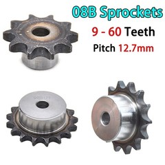 Chain Drive Sprocket 9T-60T Pitch 1/2″ 12.7mm For #40 08B Roller Chain A3 Steel