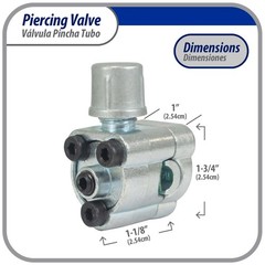 Appli Parts APT-PV210 Bullet Piercing Valve kit with 1/4, 5/16 or 3/8 in tube si