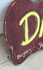 VTG Wood Sign Diner Always Open! Burgers, Shakes, Fries -Rustic, Painted, 20×14
