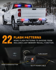 2 Pack 10.7 Inch Side Window Front/Rear Windshield Strobe Lights | 24 LED Warnin