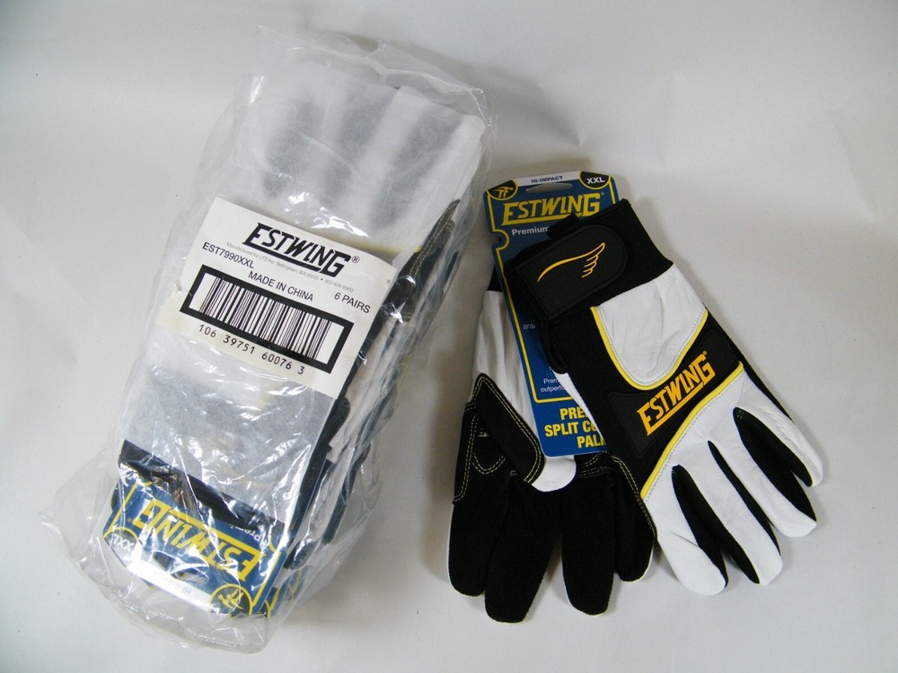 (6) PAIRS OF ESTWING WHITE XXL HI-IMPACT PREMIUM WORK GLOVES EST7990XXL