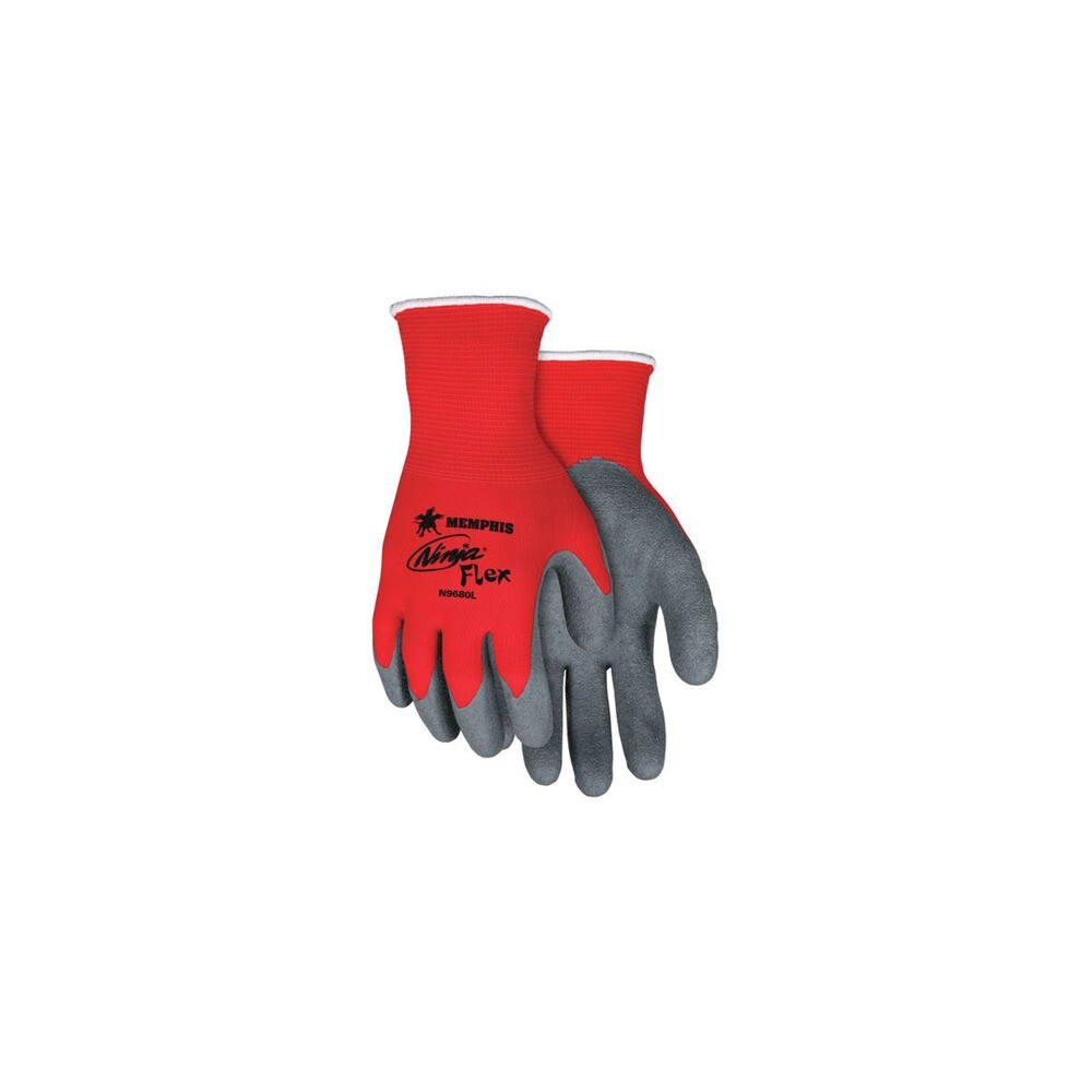MCR Safety N9680L Ninja Flex Latex Coated Palm Gloves – Large Red/Gry (1-DZ) New