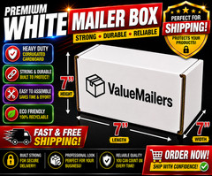 7x7x7 White Corrugated Shipping Mailers Packing Box Boxes Folding 50 To 200