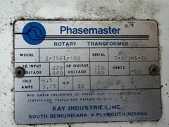 Phasemaster Rotary Phase Converter 2-256T-400 220-440 1ph to 220-440 3ph 10hp