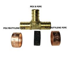 10) 3/4″ PB X 3/4″ PB X 3/4″ PEX TEE, POLYBUTYLENE PEX TEE WITH RING, REPAIR KIT
