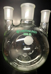 CHEMGLASS Glass 3,000ML 3-Neck Morton Type Round Bottom Flask 29/42 45/50 Center