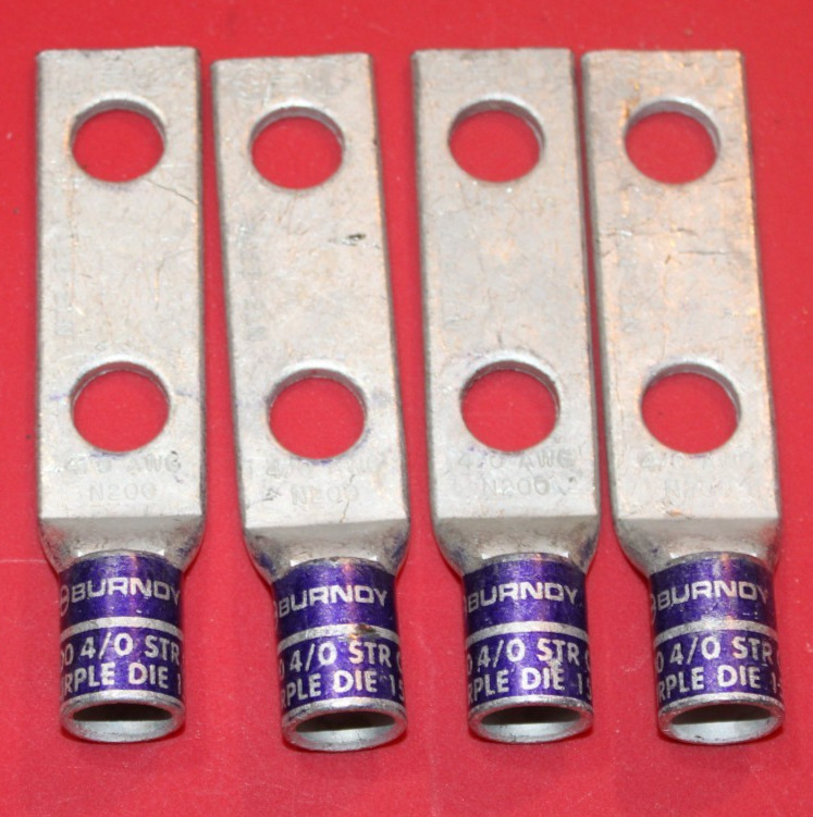 Lot of 4 BURNDY N200 Purple Die Lug 15 YA28-2N 4/0
