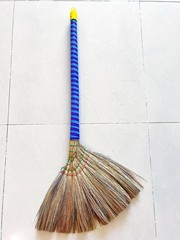 Authentic Asian Broom Set of 3 Vietnamese Straw 40″ Length
