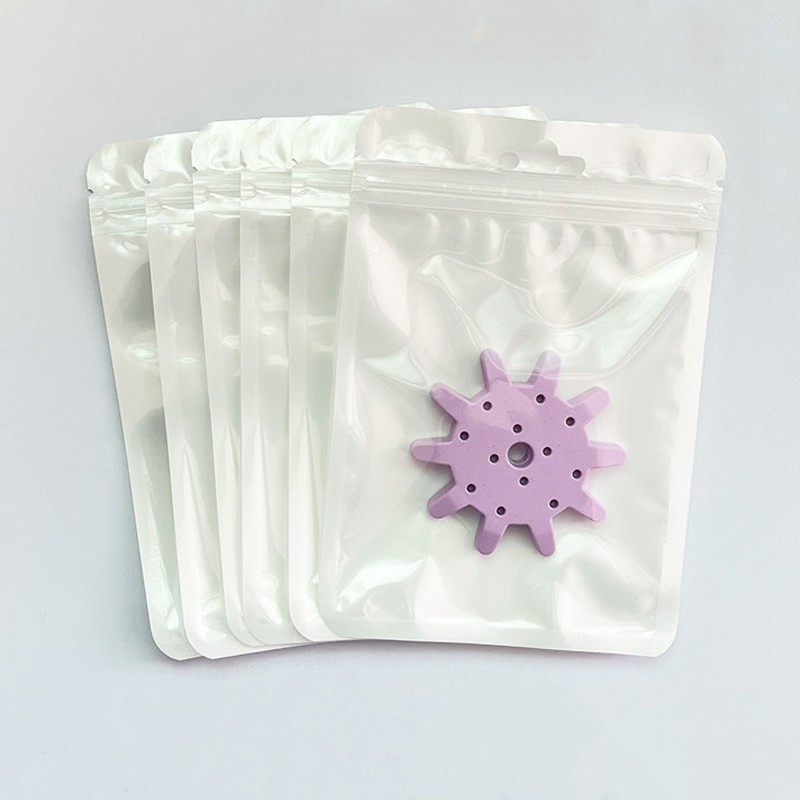 Resealable Packaging Bags Macaron Color Self Seal Bags Hang Hole Storage Pouches