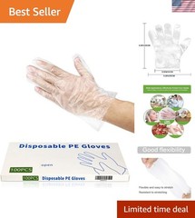 100pcs Latex-Free Clear Polyethylene Disposable Gloves for Food Prep & Cleaning