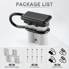 Connector 4PCS,50Amp 12V to 36V Battery Quick Connect/Disconnect Connector Wi…