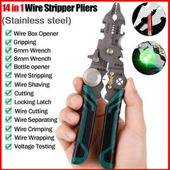 14 in 1 Wire Stripper Wire Stripping Tool with Voltage Tester Cable Cutters New