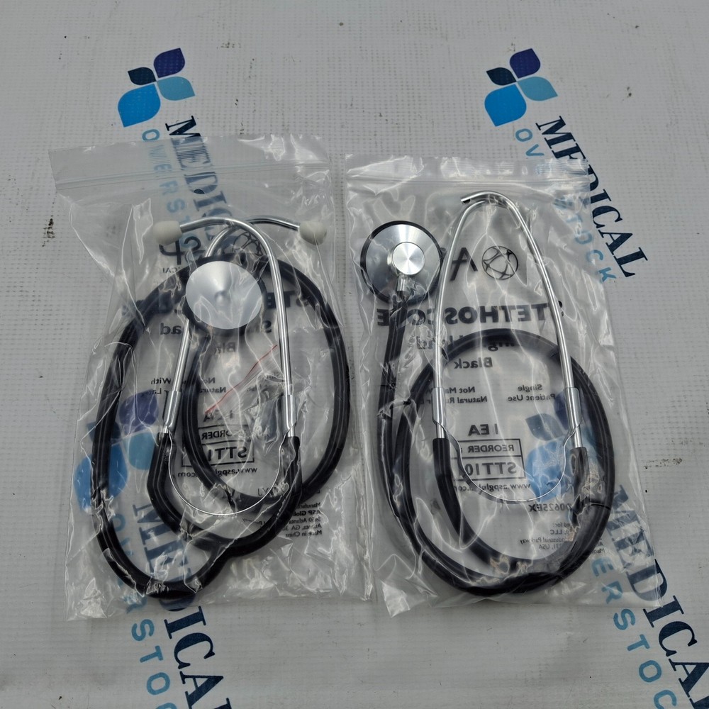 ASP Medical Stethoscope Single Head Black STT101 Set of 2