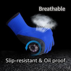 Crinkle Latex Rubber Hand Coated Safety Work Gloves for Men Women General Multi