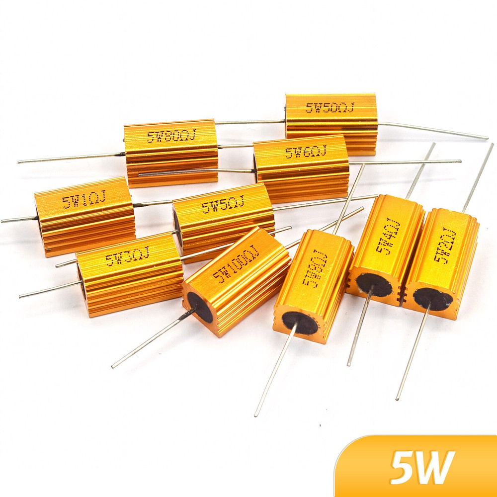 5W-500W Golden Aluminium Load Resistor Wirewound Various Values 0.1-10K Ω