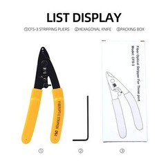CFS-3 Fiber Optic Stripper with Ergonomic Grip, 5.9 Inches, Aluminum, Yellow
