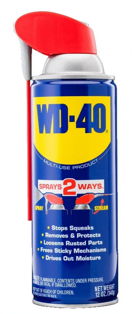 WD-40 Multi-Use Lubricant Spray 12oz w/ Smart Straw 2-Way Spray Formula