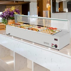 96QT 1500W Electric Commercial Food Warmer, 12-Pan Steam Table 8QT/Pan w/Shield