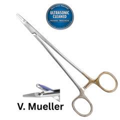 V Mueller SU16062 Vital Mayo-Hegar Needle Holder, Serrated, TC, Straight, 7-7/8″