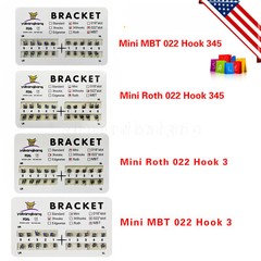 10 Packs Dental Orthodontic Metal Bracket Braces Mini Roth/MBT 022 3/345 Hooks A