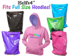 3 Sizes, 30 Pack Plastic Merchandise Bags, Assorted Colors Gift Combo w Handles