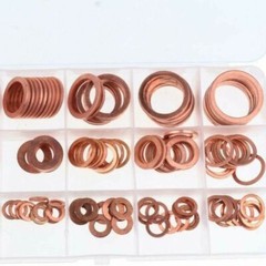 150x Copper Crush Washer Gasket Set Flat Ring Seal Assortment Kit For M5-M22 Kit