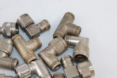 Lot of 12 Type N RF Coaxial Adapters Connectors 90? Elbow T Male Female Mixed