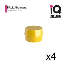 IQ USA Ball Attachment Retentive Caps Xtra-Soft, Yellow 1.1lbs / 500gr (4 pack)
