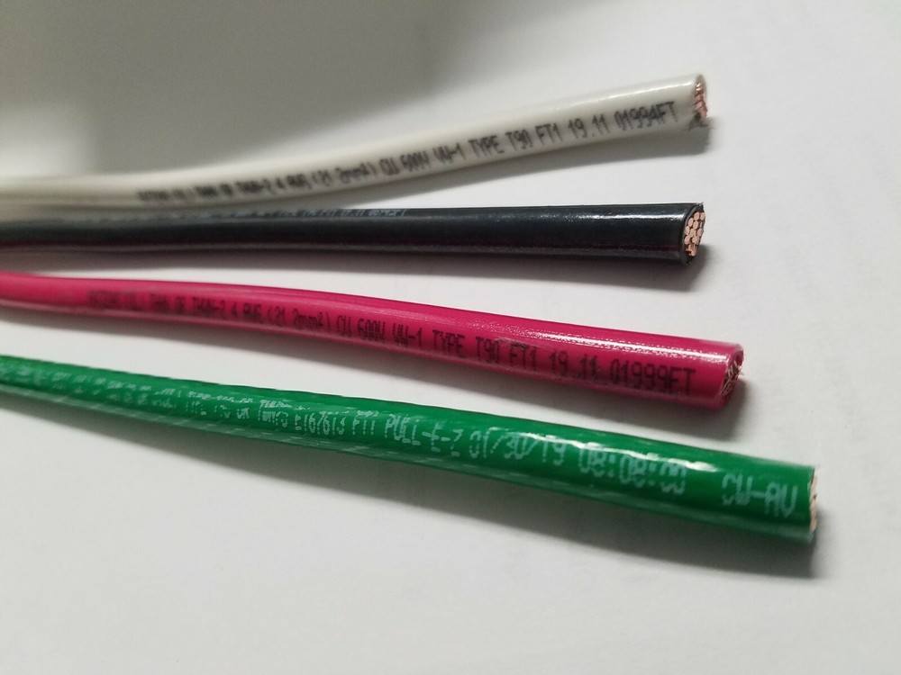 80′ EA THHN THWN 4 AWG GAUGE BLACK WHITE RED COPPER WIRE + 80 4 AWG GREEN