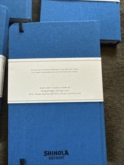 4 – Shinola Detroit Ruled Hard Linen Journals – Blue – Unused – Advert Logo