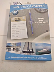 Aqua Boat Notes Waterproof Notepad (MADE IN THE USA) 40 Sheet Pack Aqua Pencil