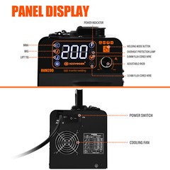 HVM200 2in1 MIG Welder Flux- Core Wire, 110V Gasless MIG Stick MMA IGBT Inverter